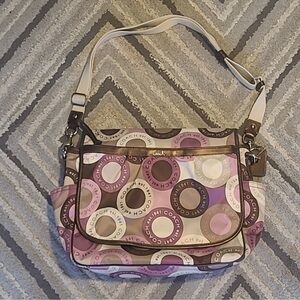 Coach Signature Snaphead F18377 Pink & Purple Multifunction Diaper Bag